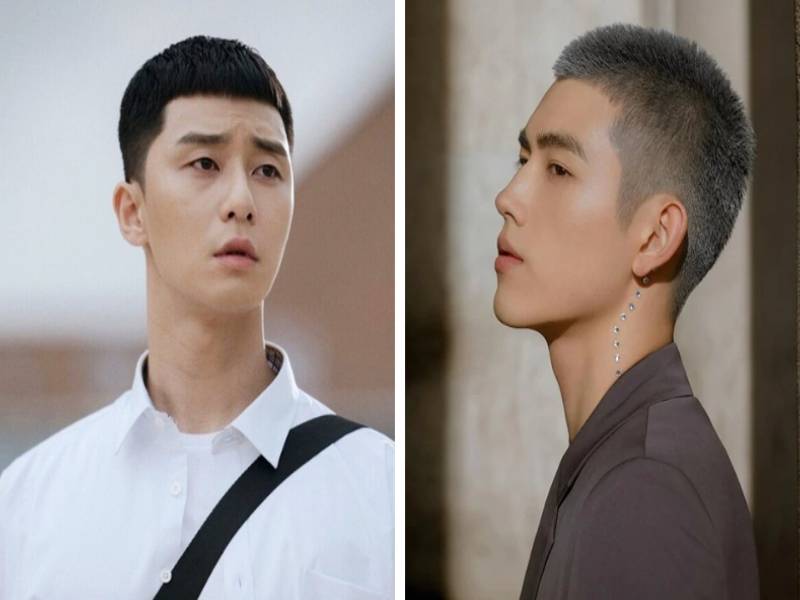 Tóc tết không cần uốn buzz cut